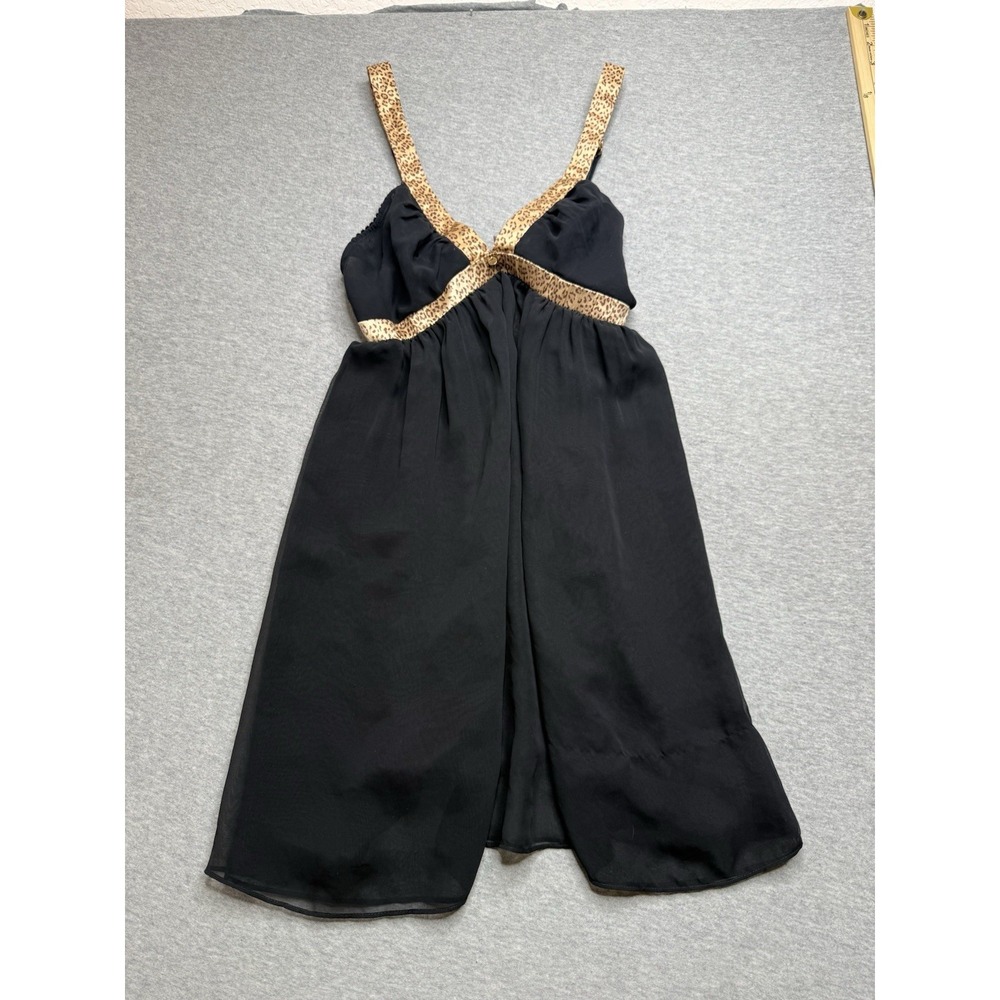 Victoria Secret Very Sexy‎ Dress Sleeper S Sheer Leopard Open Back Lingerie